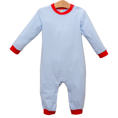 Thomas Light Blue Stripe and Red Romper