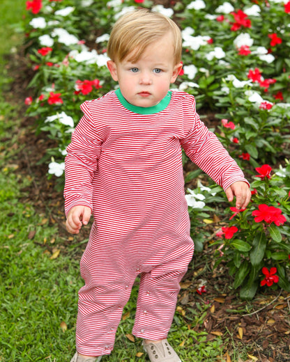 Thomas Romper Red Stripe and Green