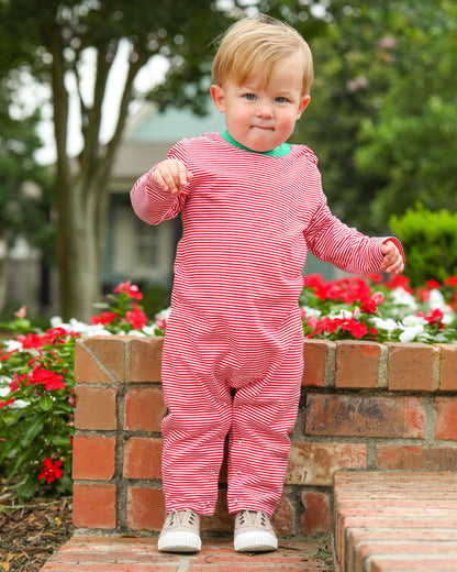 Thomas Romper Red Stripe and Green