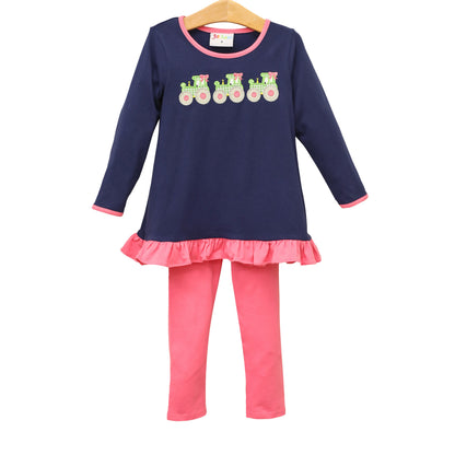 Tractor Pants Set Ruffled Girl