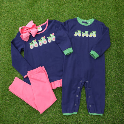 Tractor Pants Set Ruffled Girl