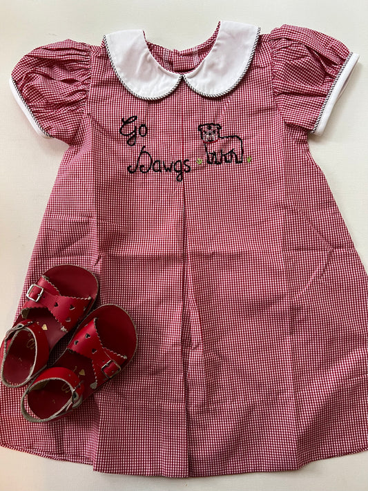 Remember Nguyen Heirloom Embroidered "Go Dawgs" Dress