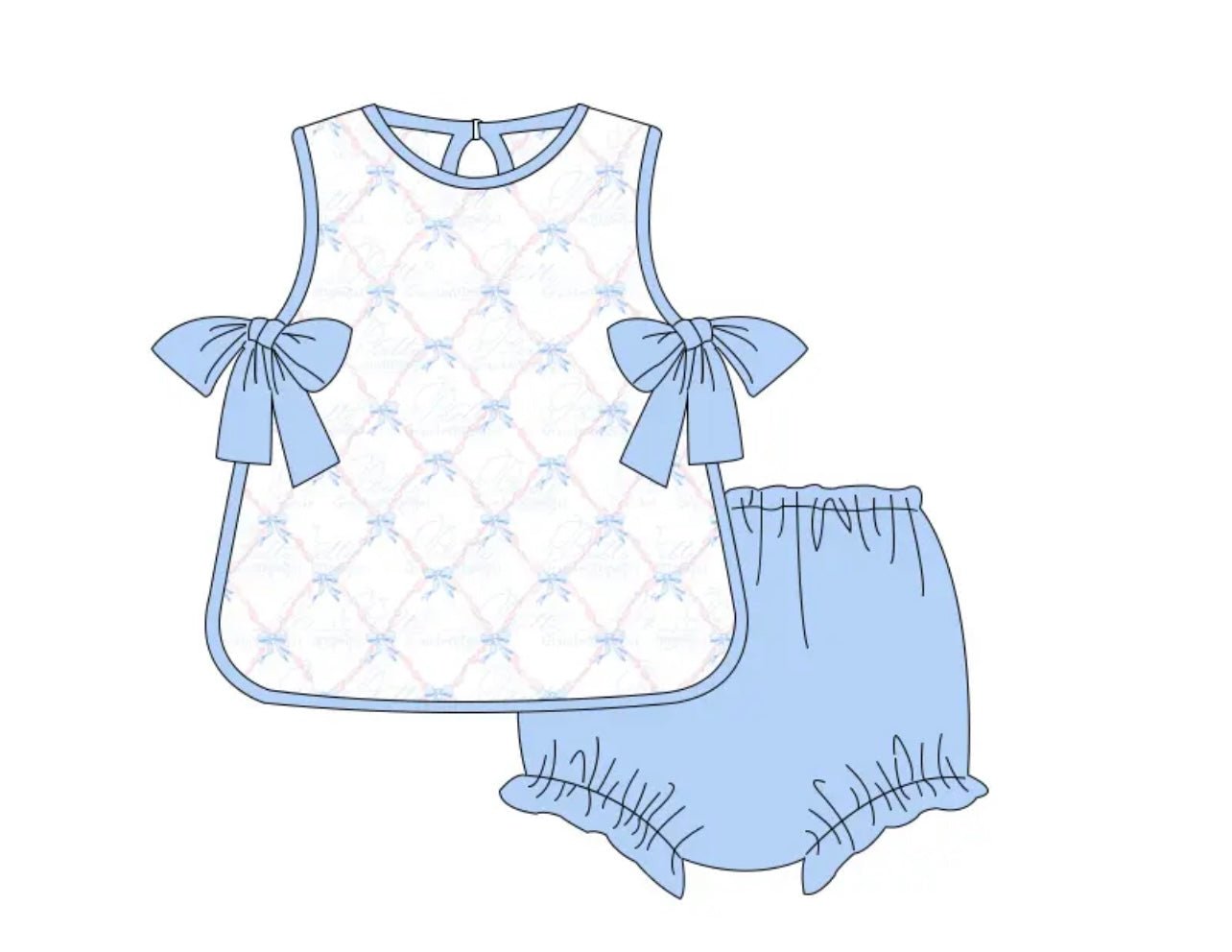 Bow Bloomer Short Sets and Diaper bloomer Sets - Tea and Cotton IncTea and Cotton Inc