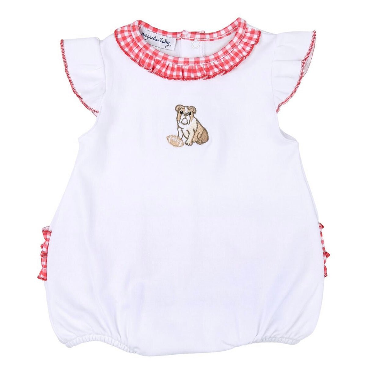 Bulldog Football Emb Ruffle Flutters Bubble - Tea and Cotton IncTea and Cotton Inc