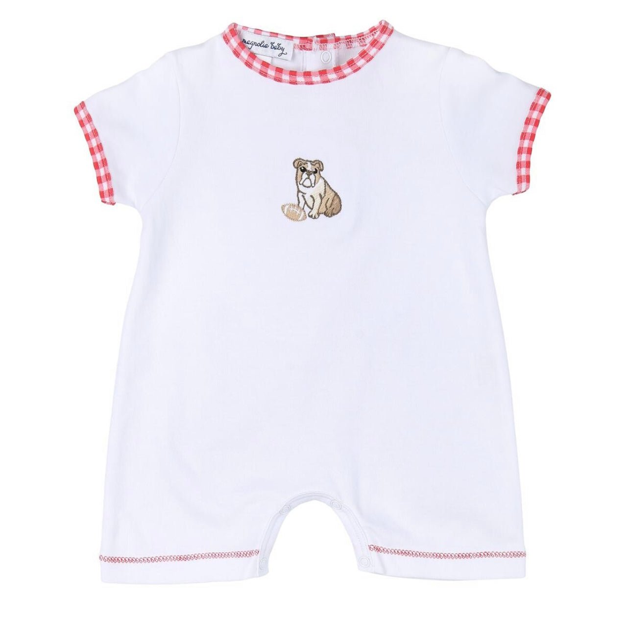 Bulldog Football Emb Short Playsuit - Tea and Cotton IncTea and Cotton Inc