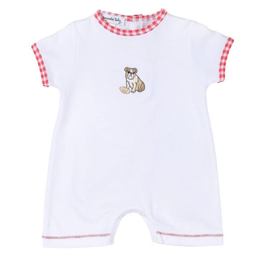 Bulldog Football Emb Short Playsuit - Tea and Cotton IncTea and Cotton Inc