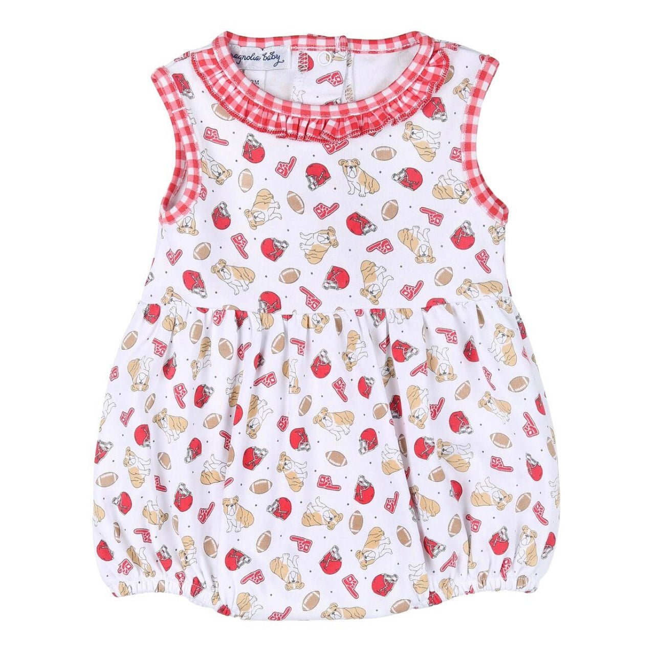 Bulldog Football Printed Sleeveless Girl Bubble - Tea and Cotton IncTea and Cotton Inc