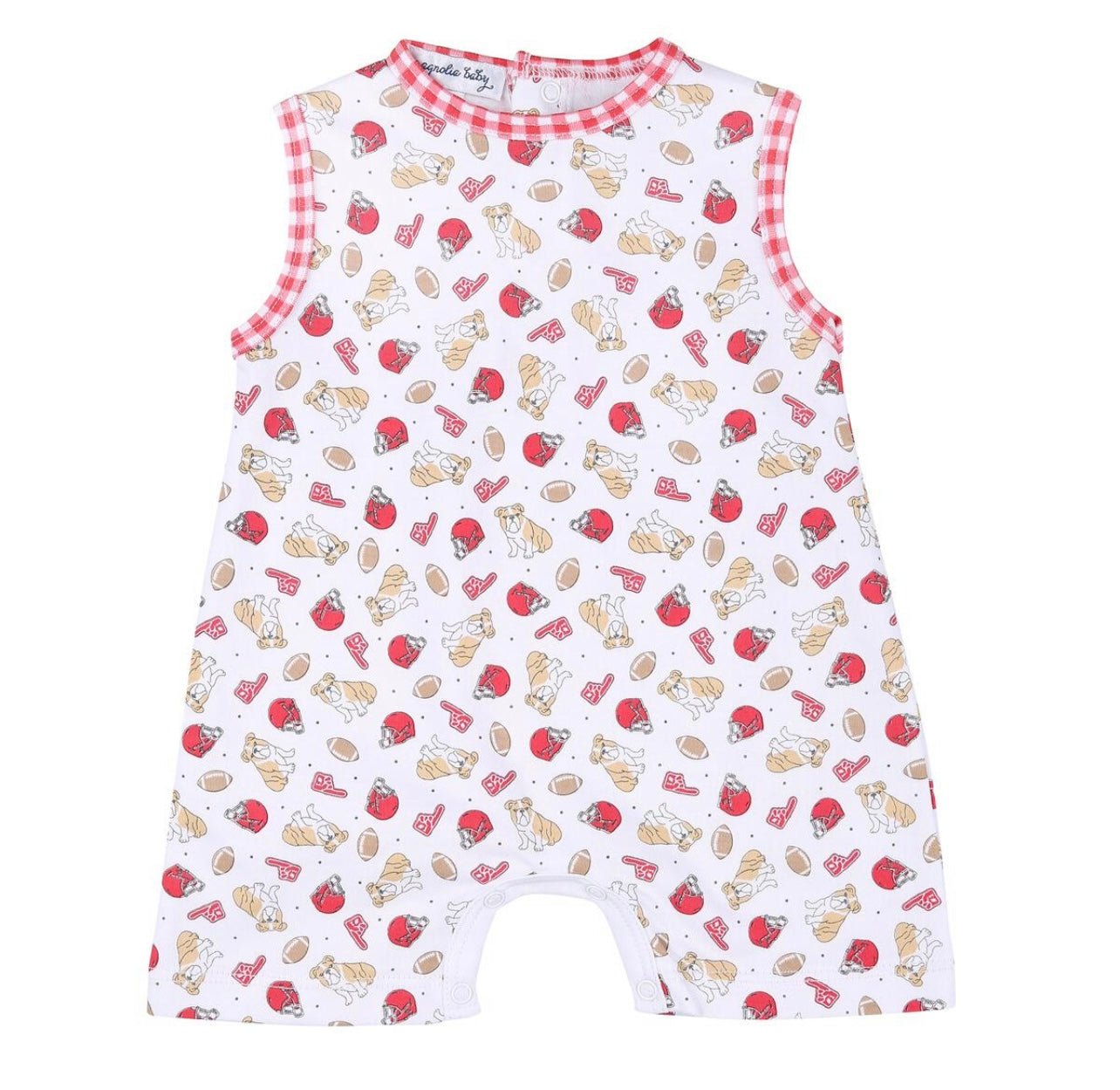 Bulldog Football Printed Sleeveless Short Playsuit - Tea and Cotton IncTea and Cotton Inc