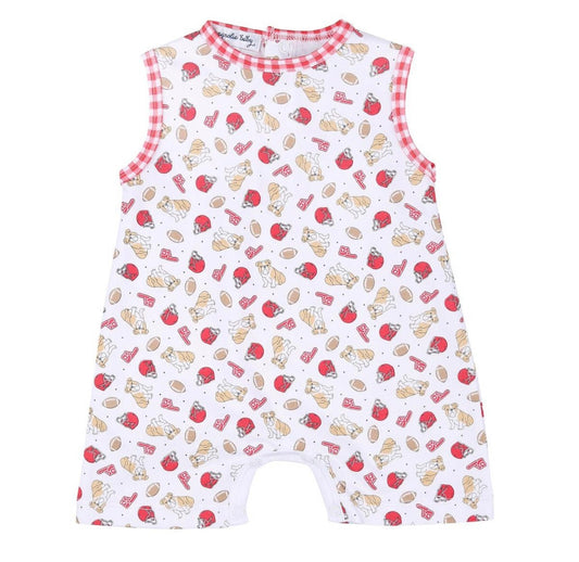 Bulldog Football Printed Sleeveless Short Playsuit - Tea and Cotton IncTea and Cotton Inc