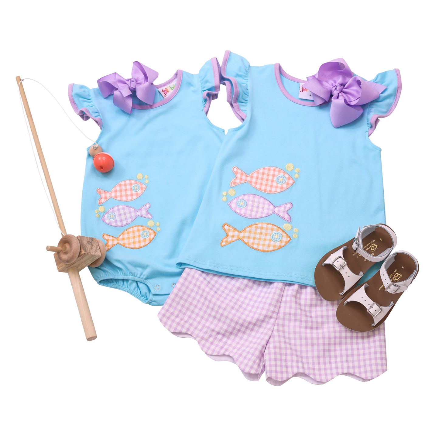 Fish Trio Scalloped Short Set - Tea and Cotton IncTea and Cotton Inc