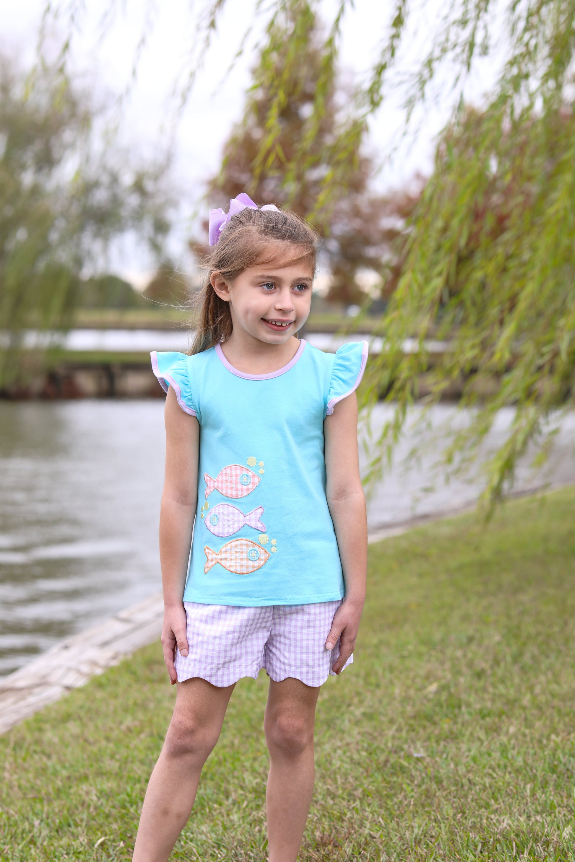 Fish Trio Scalloped Short Set - Tea and Cotton IncTea and Cotton Inc