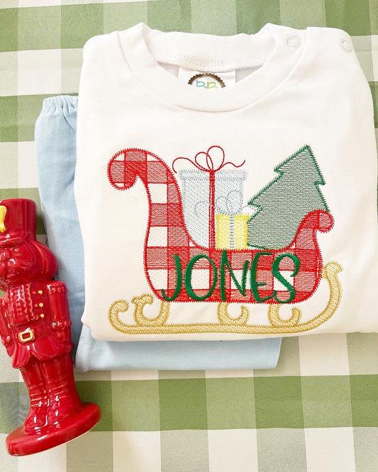 Gingham Sleigh BOY OR GIRL colors available - Tea and Cotton IncTea and Cotton Inc