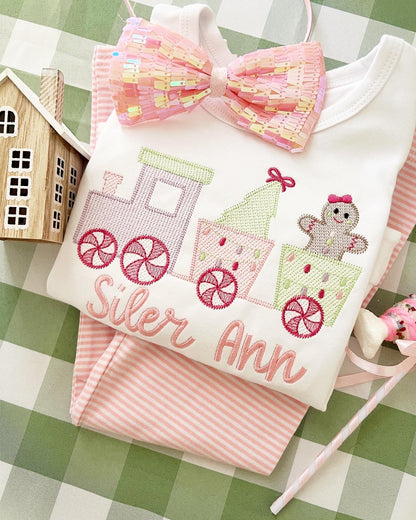 Girl Gingerbread bow train - Tea and Cotton IncTea and Cotton Inc