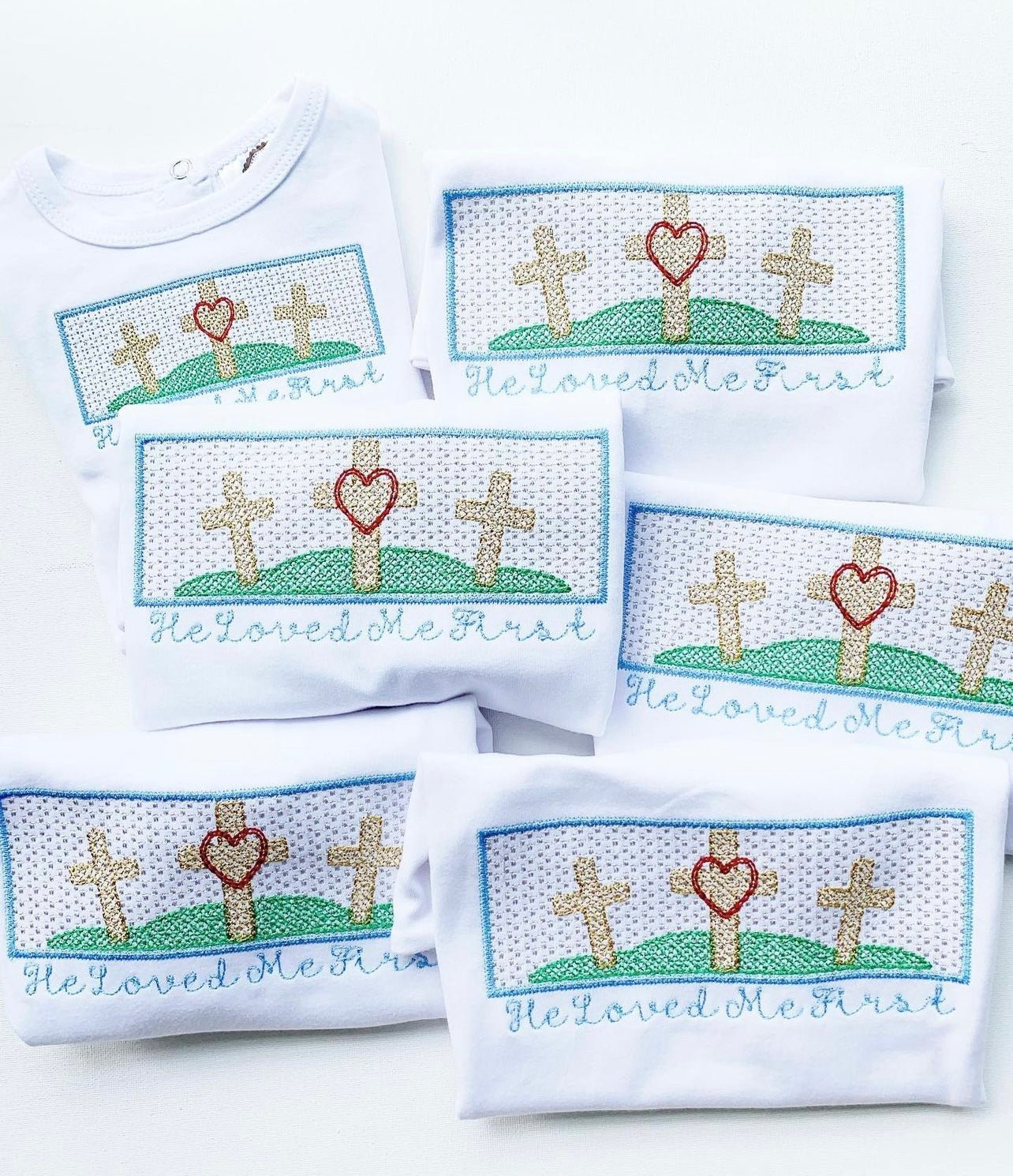 HE LOVED US FIRST FAUX SMOCK - Tea and Cotton IncTea and Cotton Inc