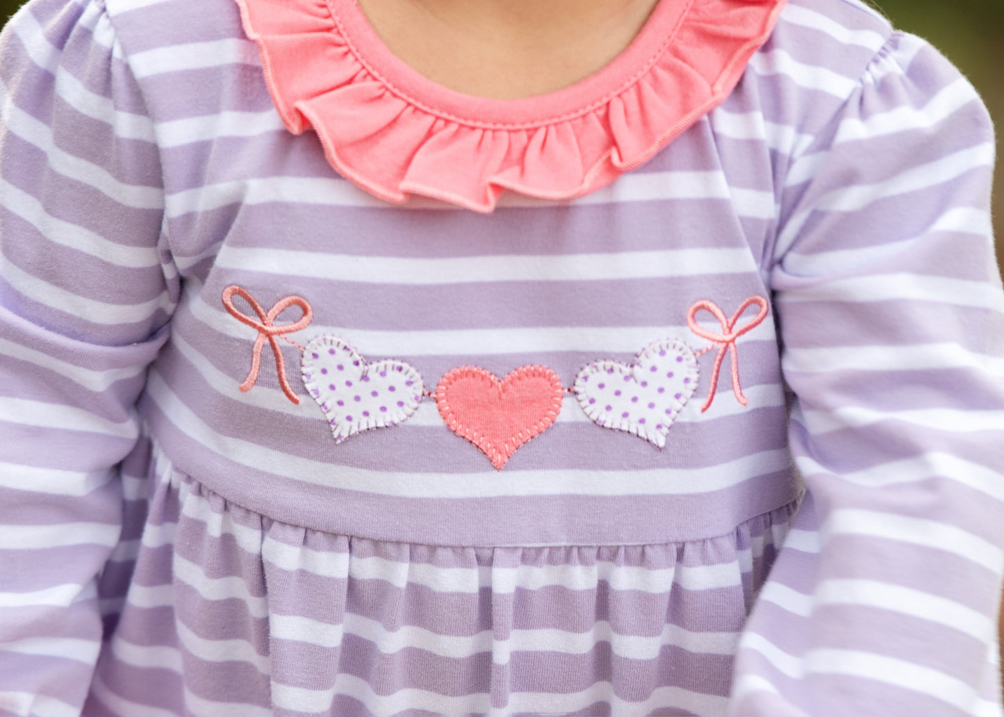 Heart Banner Applique Ruffled Romper Purple - Tea and Cotton IncTea and Cotton Inc
