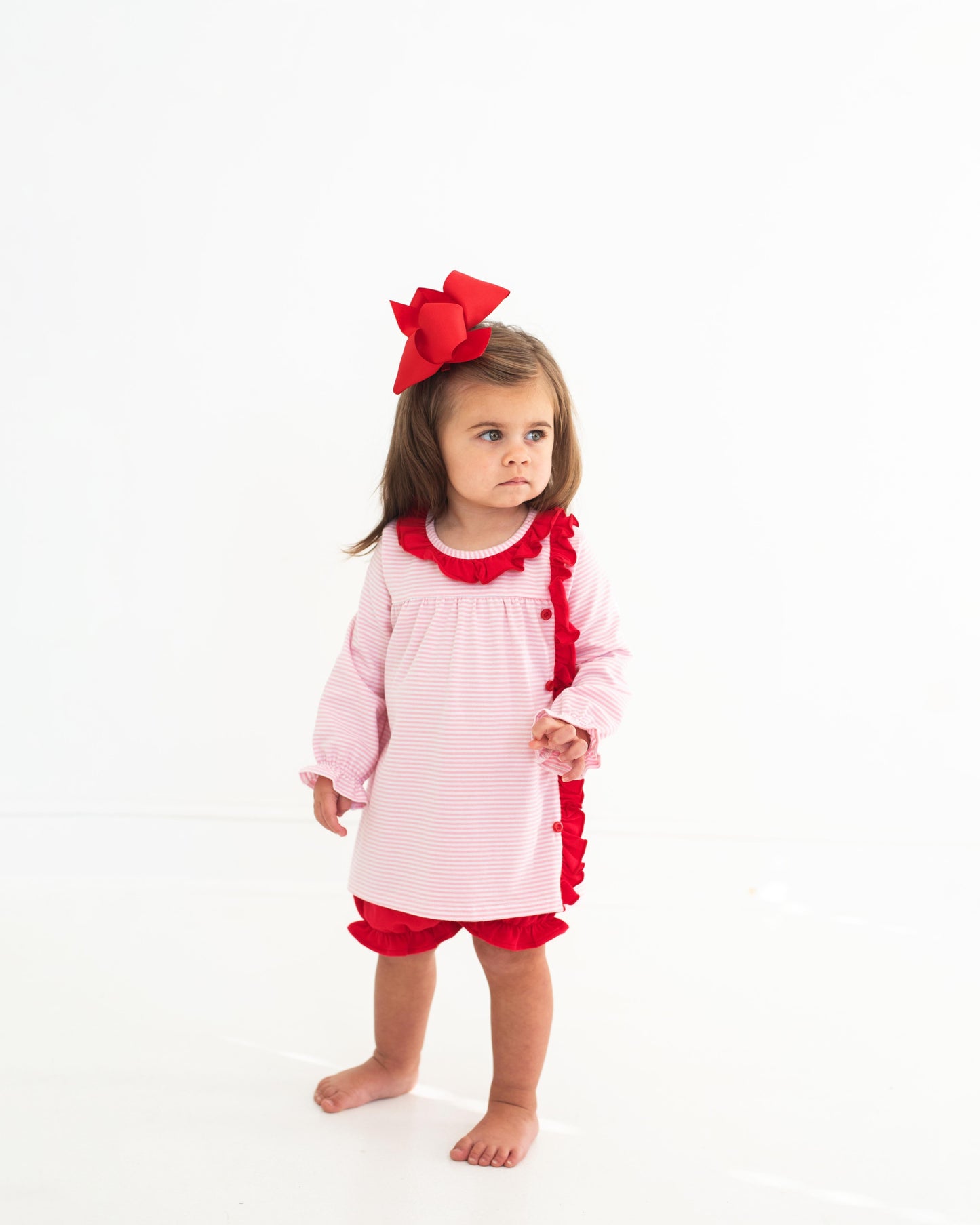 Light Pink and Red stripe Bloomer Set - Tea and Cotton IncTea and Cotton Inc