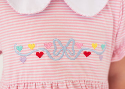 Mini Heart Embroidery Dress Short Sleeve - Tea and Cotton IncTea and Cotton Inc