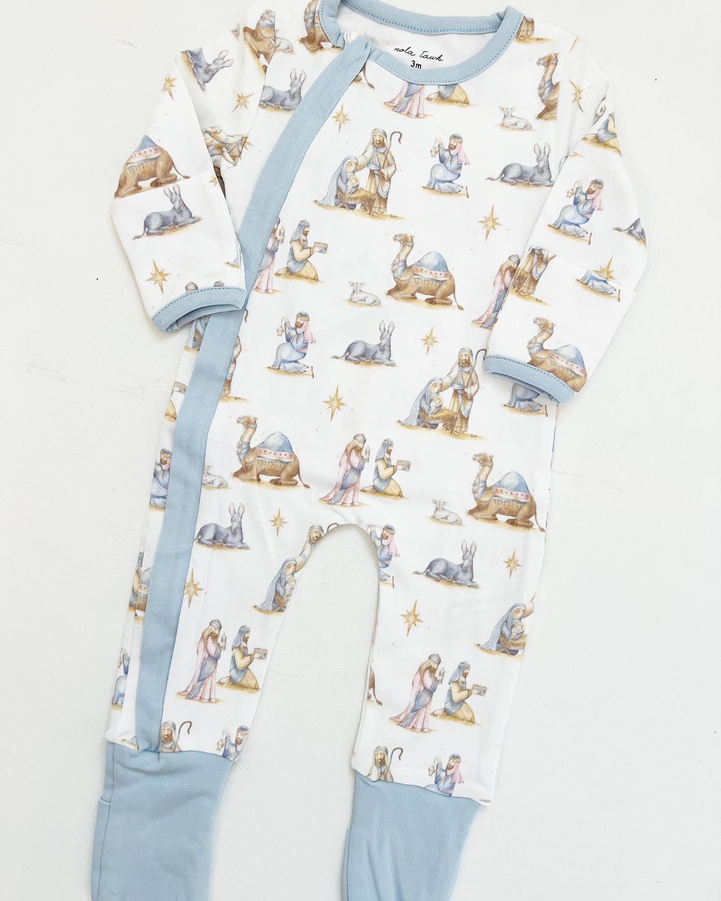 O Holy Night Organic Cotton Pajama ZIP UP BABY NOLA TAWK - Tea and Cotton IncTea and Cotton Inc