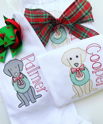 Puppy and Wreath - Tea and Cotton IncTea and Cotton Inc