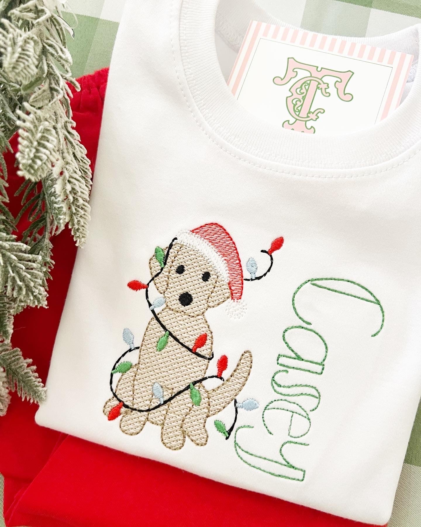 Puppy with Lights boy or girl with bow added - Tea and Cotton IncTea and Cotton Inc