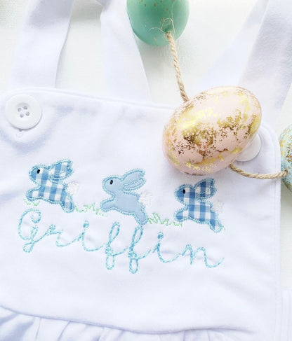 Three Hopping Applique Rabbits BOY OR GIRL - Tea and Cotton IncTea and Cotton Inc