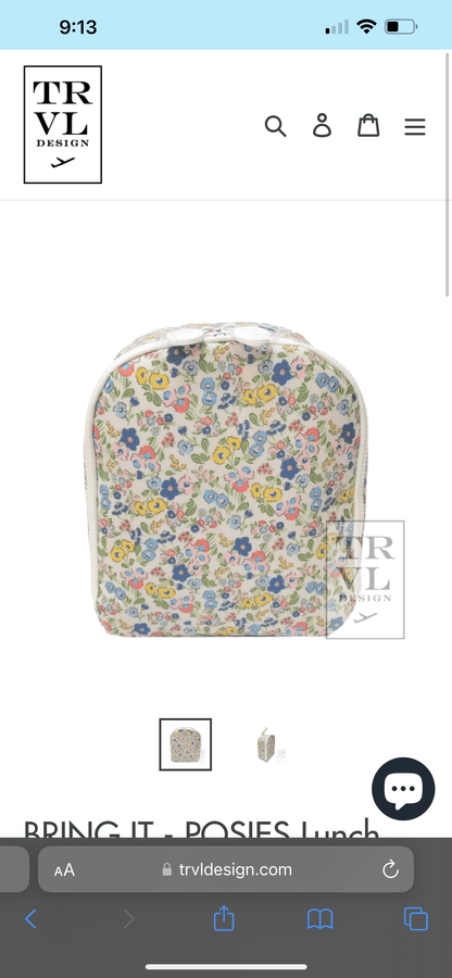 TRVL WIPEABLE WASHABLE Lunch Tote insulated - Tea and Cotton IncTea and Cotton Inc